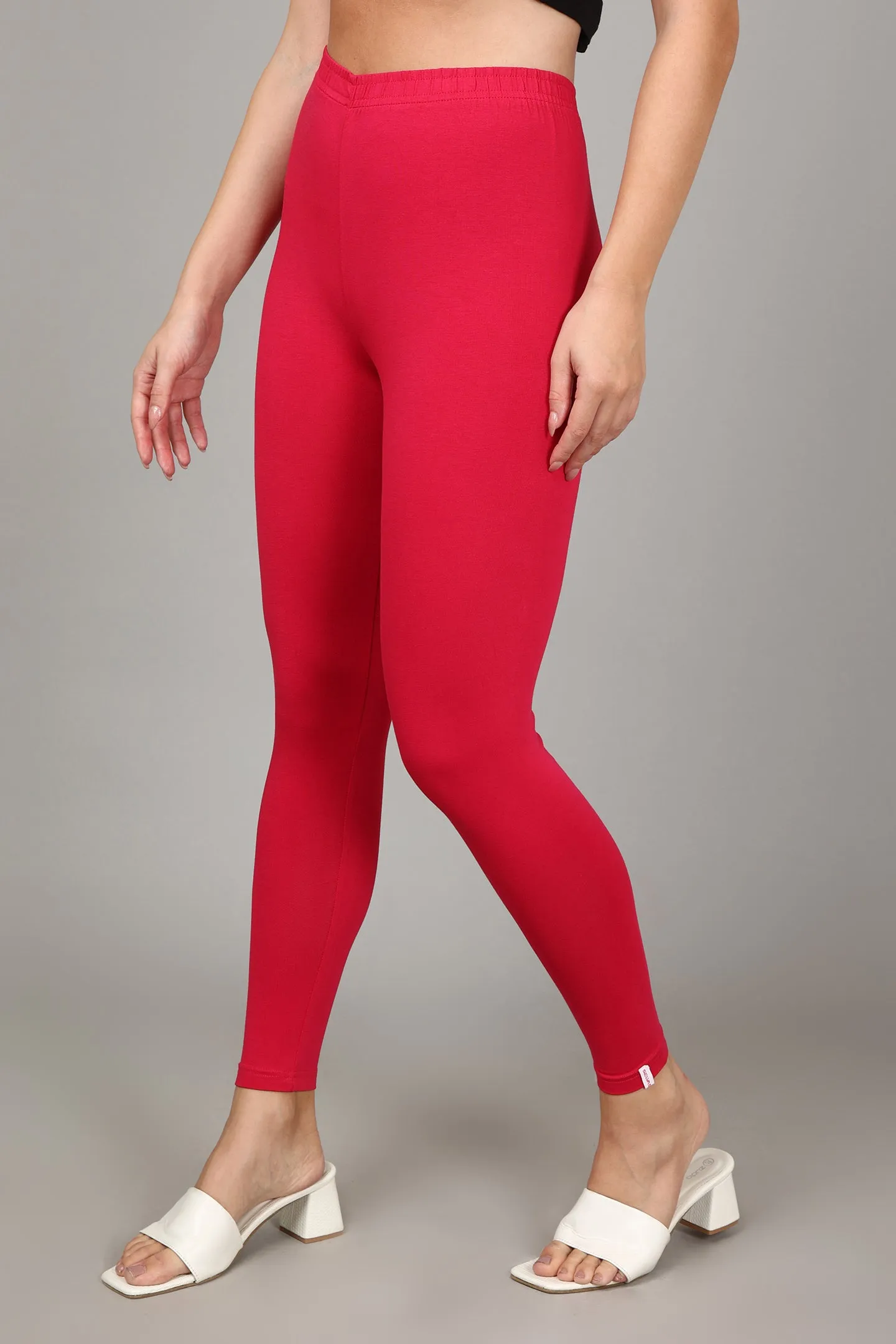 VISCOSE ANKLE LEGGINGS - FUSHIA