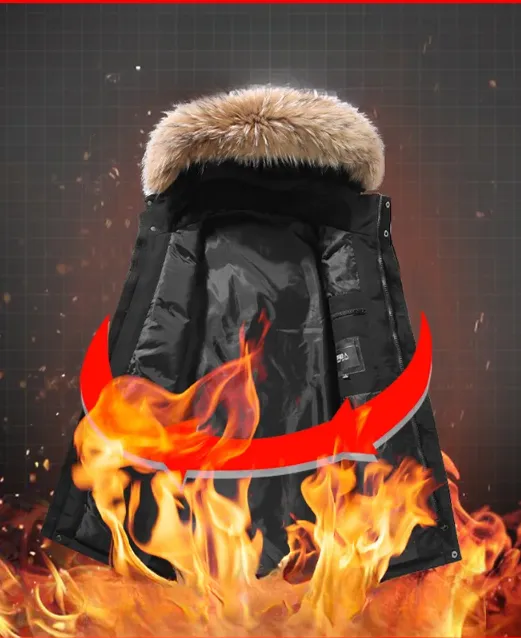 Windhor - Parka Winterjas Heren – Winddicht met Afneembare Bontkraag en Capuchon