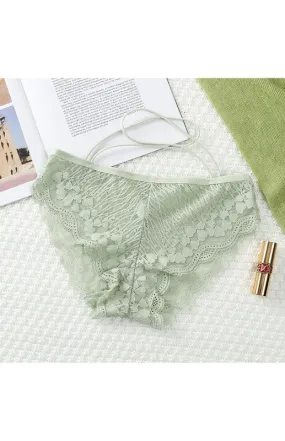 Women's Floral Lace Low Waist Strappy Briefs - Panties