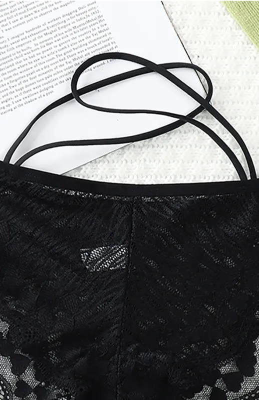 Women's Floral Lace Low Waist Strappy Briefs - Panties