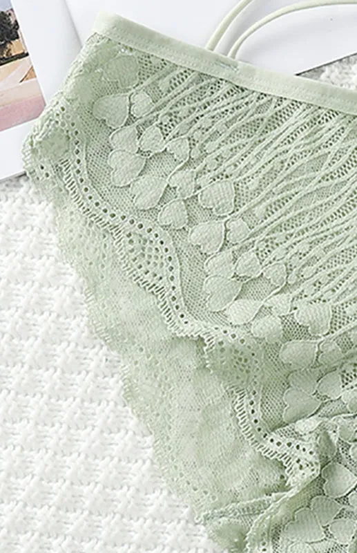 Women's Floral Lace Low Waist Strappy Briefs - Panties