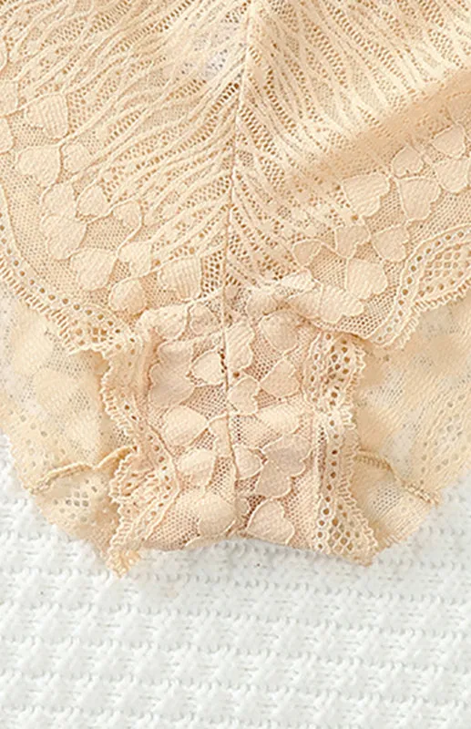 Women's Floral Lace Low Waist Strappy Briefs - Panties