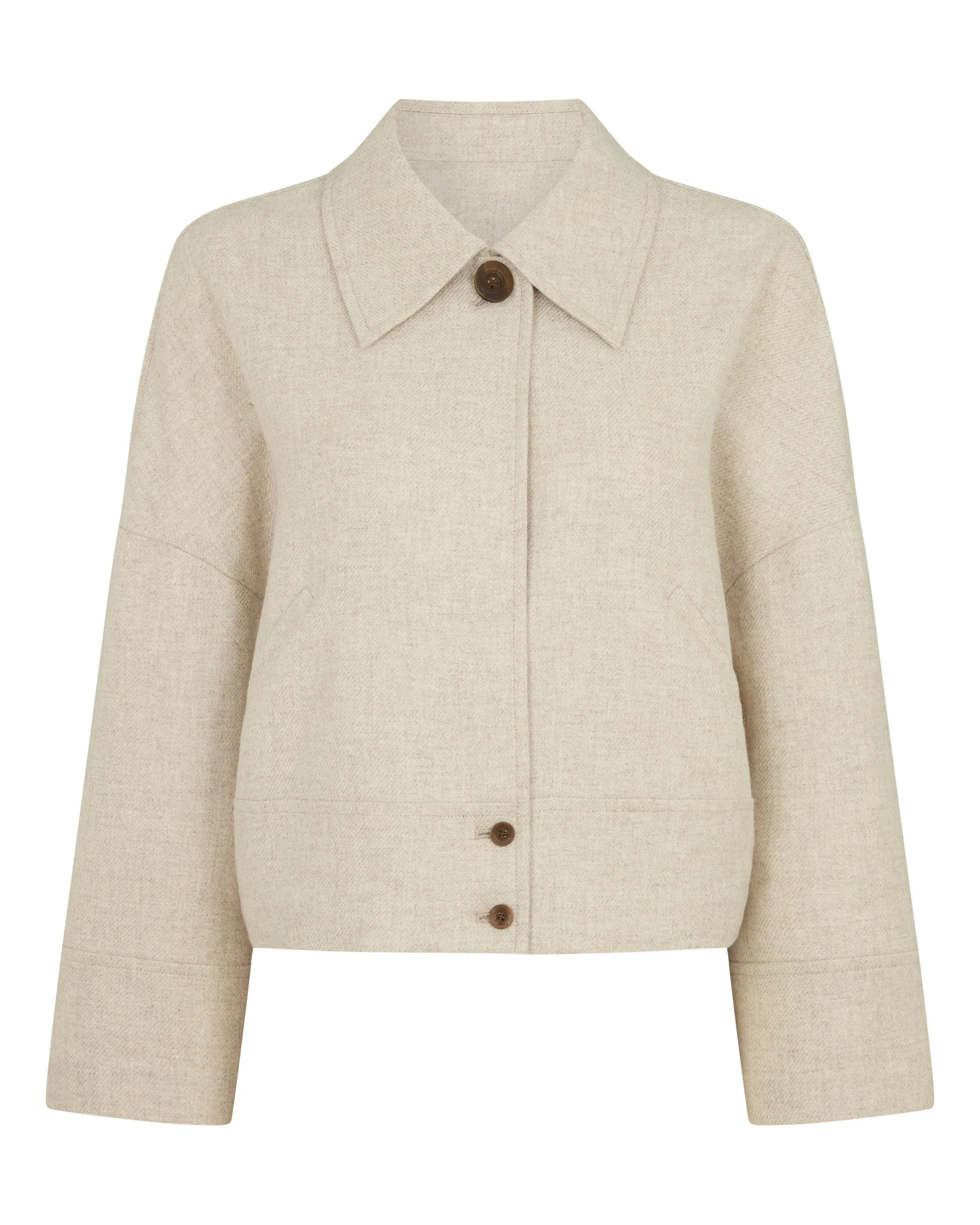 Women's Woven Cashmere Jacket Beige Brown