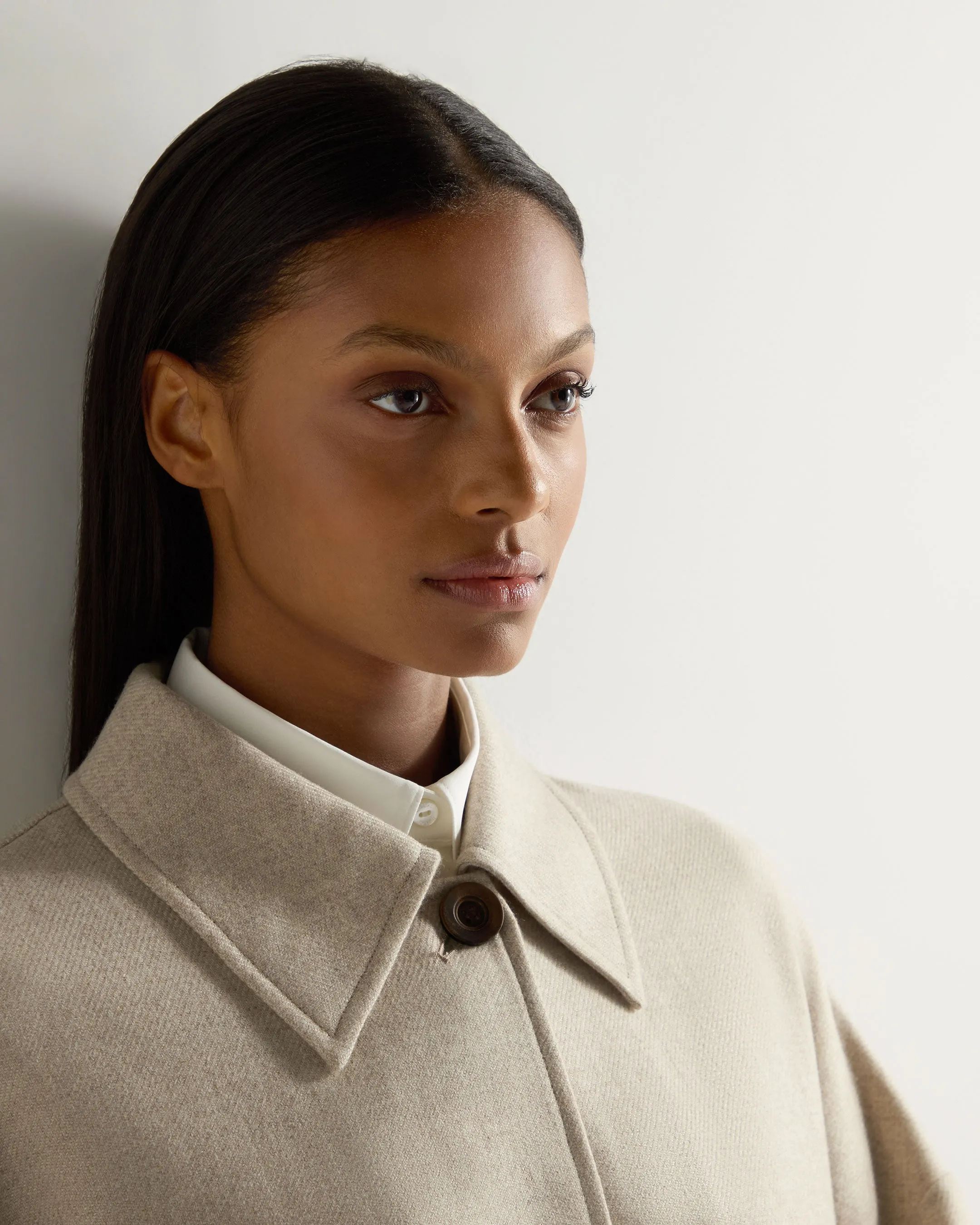 Women's Woven Cashmere Jacket Beige Brown