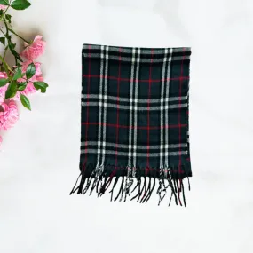 Wool Scarf Huzzah Check Grey ( Made in Italy )
