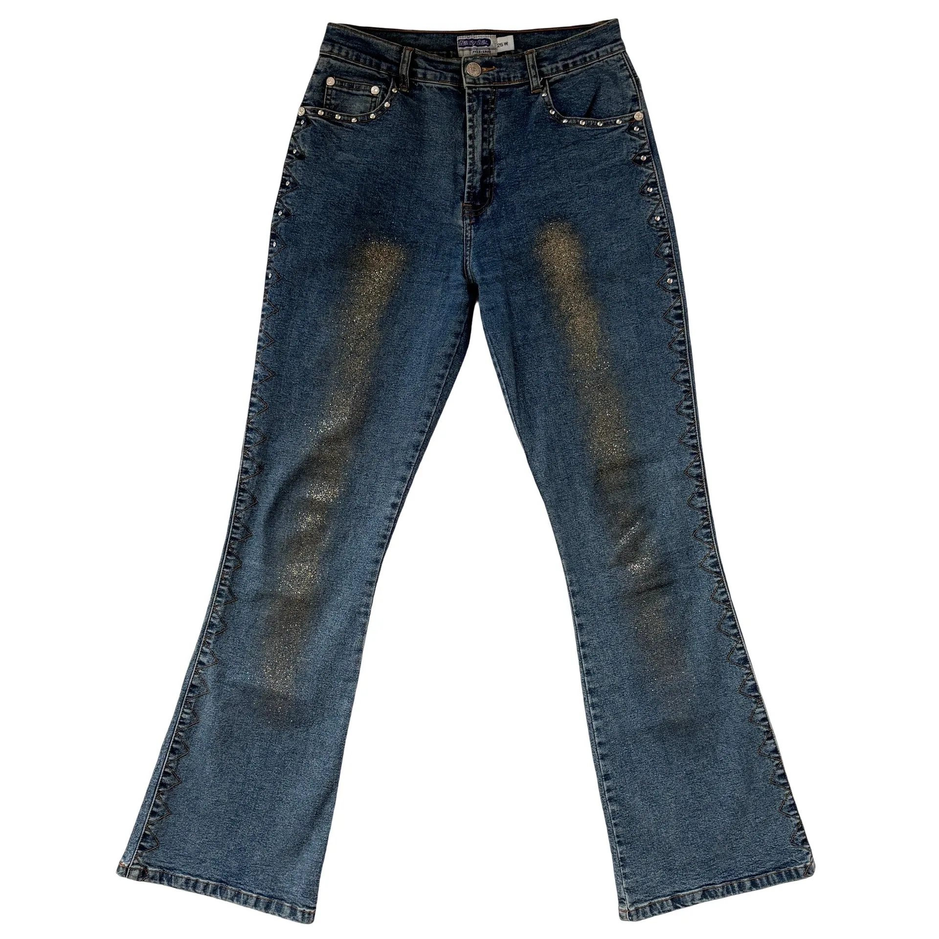 Y2K Glitter Flare Jeans (XS)