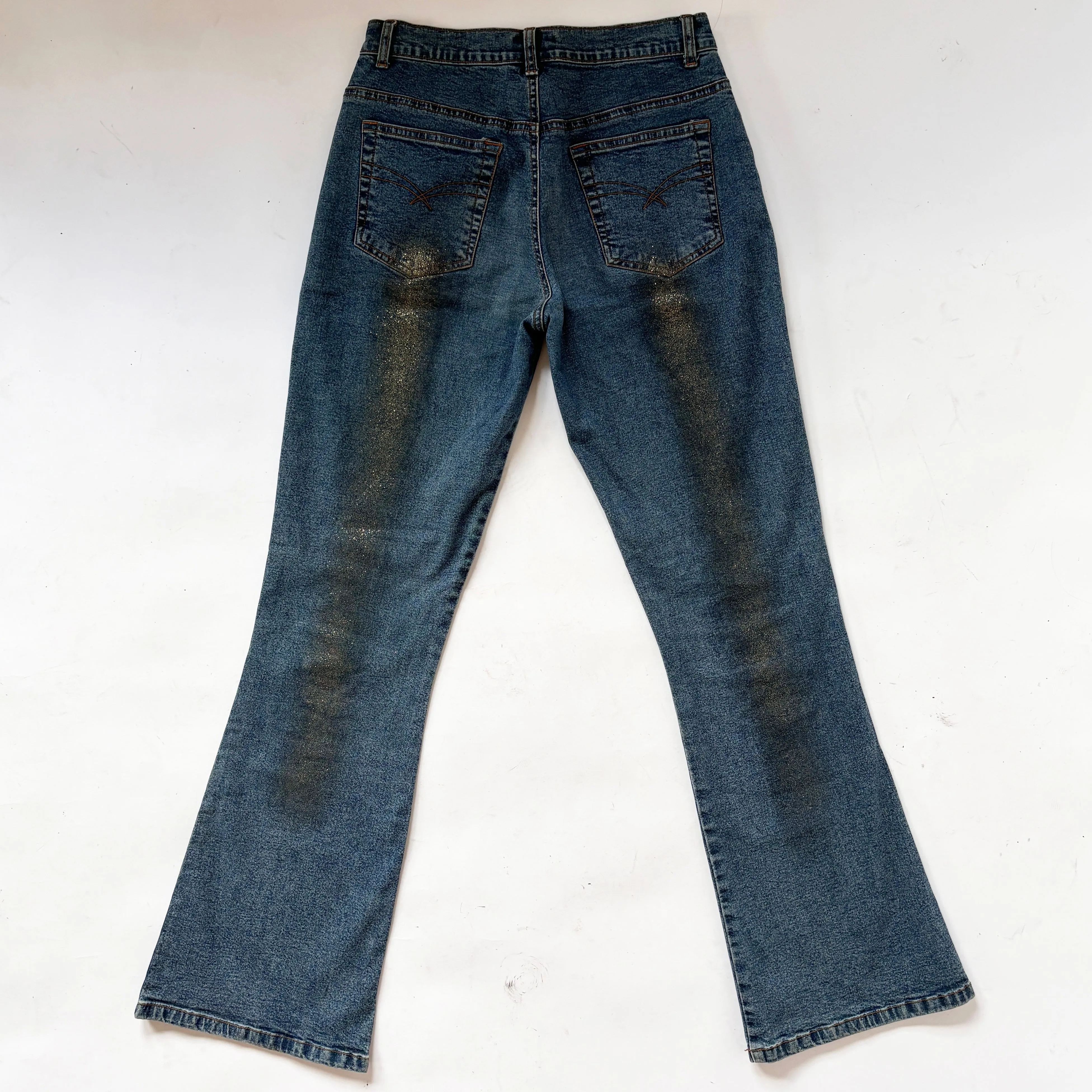 Y2K Glitter Flare Jeans (XS)