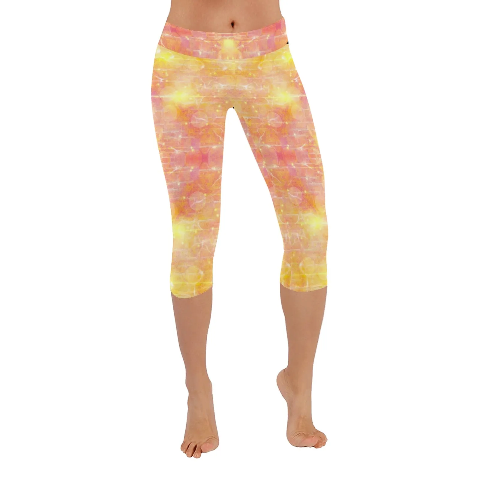 Yellow Love Capri Leggings up to 5 XL