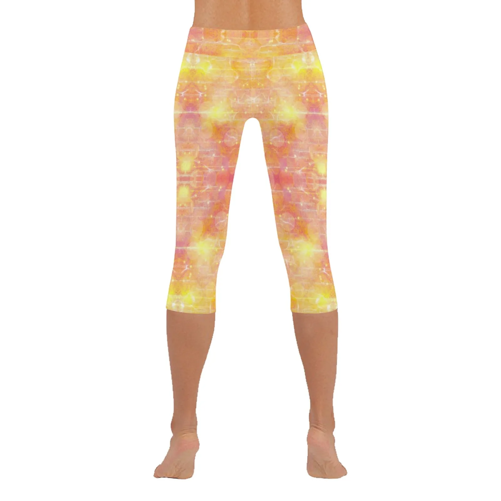 Yellow Love Capri Leggings up to 5 XL