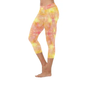 Yellow Love Capri Leggings up to 5 XL