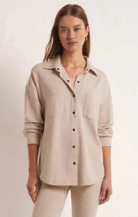 Z Supply WFH Modal Shirt Jacket in Oatmeal